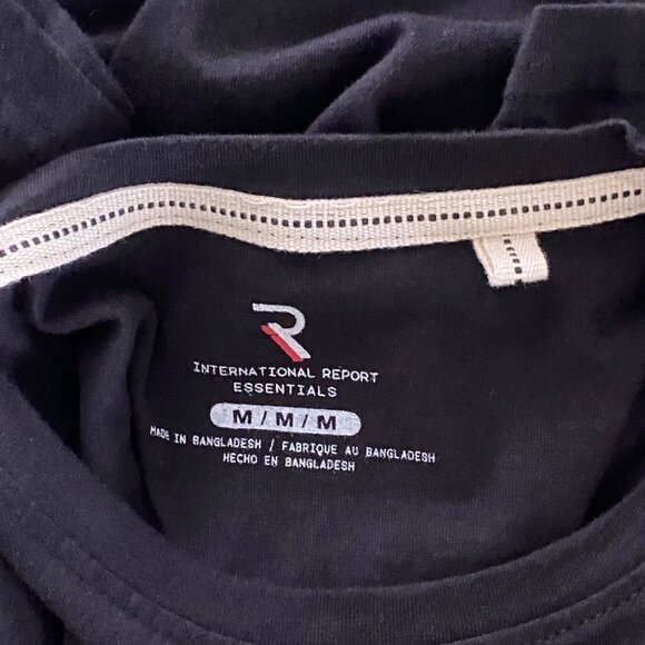 International Report Essentials Black Short Sleeve Tee Shirt Men's Medium NEW - Picture 5 of 8